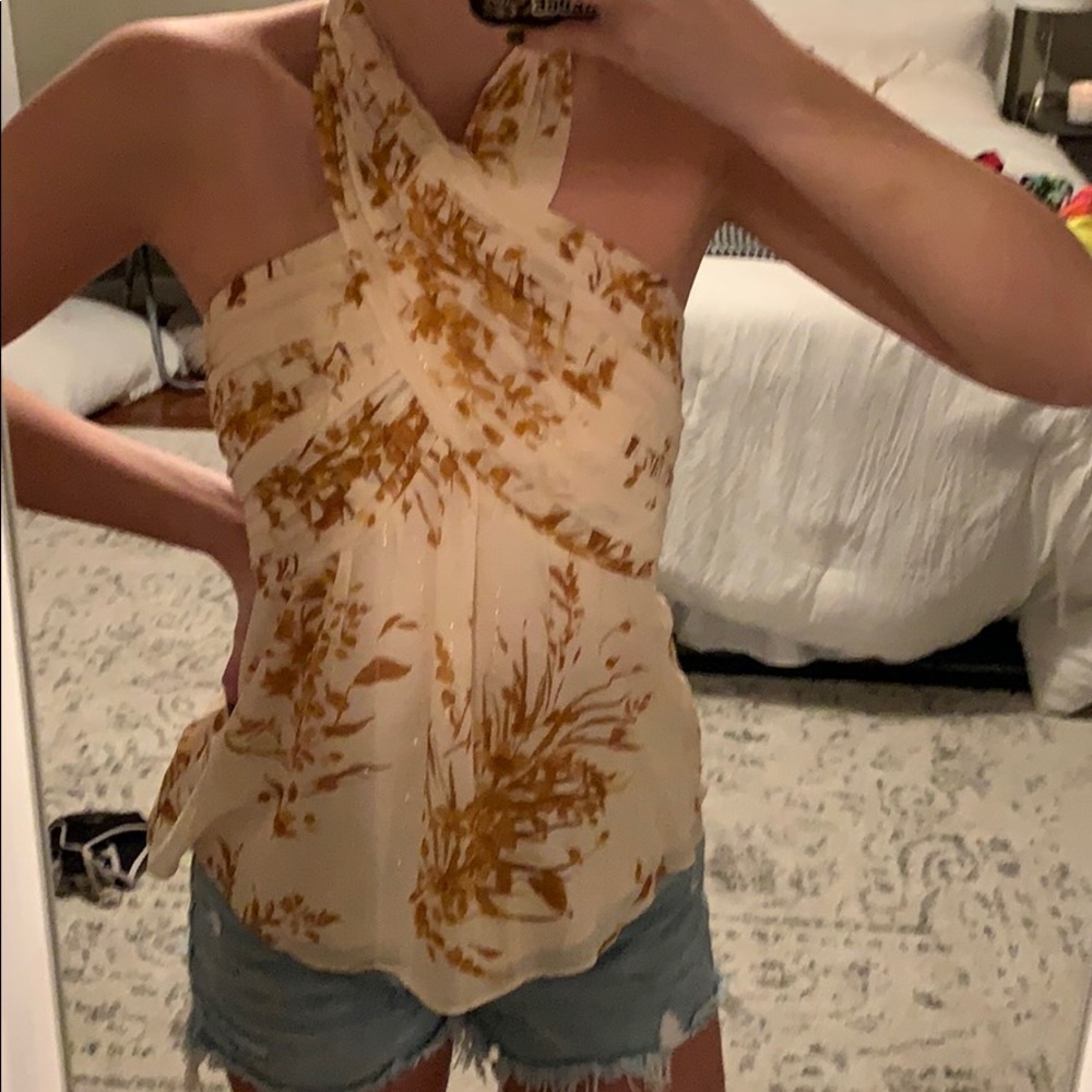 Joie cross neck floral top